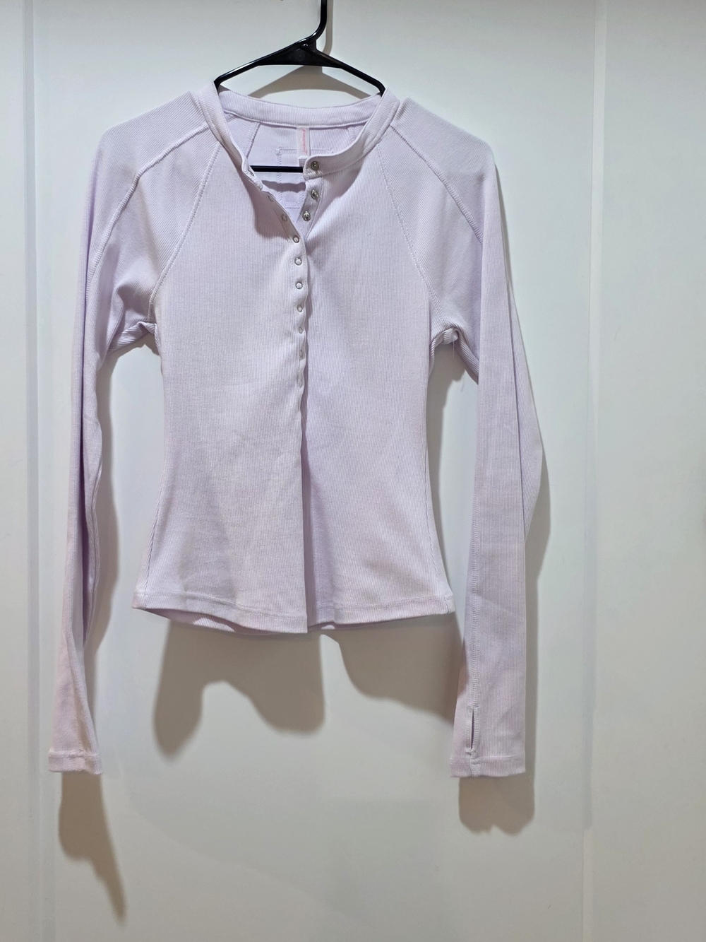 FP Movement by Free People Pale Pink Long-Sleeve Henley Top